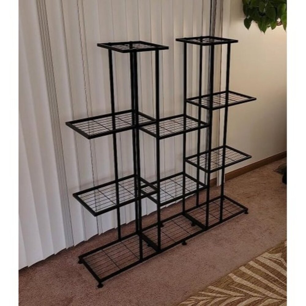 New Plant Stand, large indoor Plant Stands Decorative Black Steel Plant Shelf